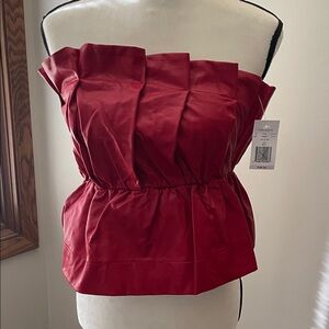 TCEC Bold Red Strapless Top